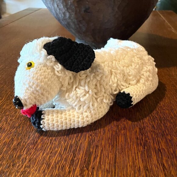 NEW Hand Crocheted Hand Knitted, Stuffed Puppy Dog - White Poodle - Picture 2 of 10